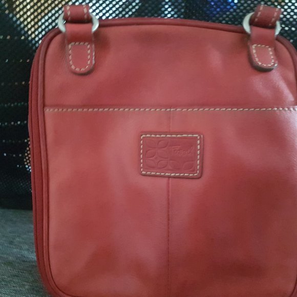 Fossil Vintage Leather Crossbody Purse Red - Picture 2 of 13